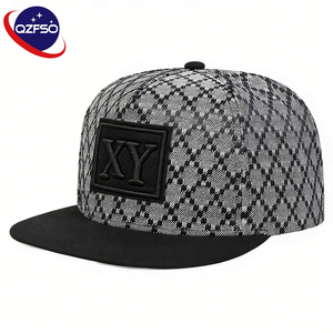 Gorra de Béisbol QZFSO Estilo Deportivo Urbano a Cuadros con Letras Bordadas en 3D, Gorra Snapback de 6 Paneles Personalizada para Viajes - Product Image 1
