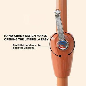 Sombrilla de <span class=keywords><strong>Patio</strong></span> Comercial de 9 pies Resistente al Viento con Manivela, Doble Toldo, para Exteriores - Product Image 3