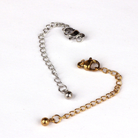 Chaîne d'extension en acier inoxydable plaqué or 18 carats avec fermoir mousqueton, chaîne de finition pour kit de bijoux DIY faits à la main, vente en gros