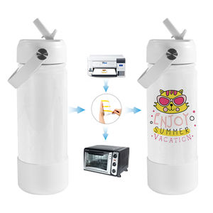 Groothandel Gratis Verzending 18oz Thermosfles Vacuüm Sublimatie Witte Sportwaterfles met siliconen bodem 25 stuks/doos - Product Image 6