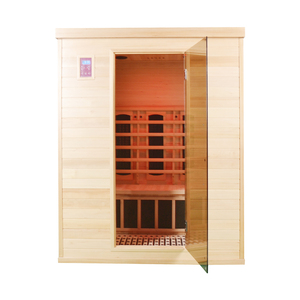 Sauna intérieur moderne écologique pour 3 personnes avec faible EMF, construction en bois de pruche massif, vapeur sèche, adapté aux appartements - Product Image 5