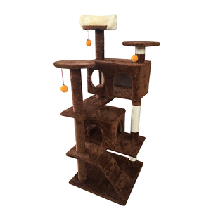 Big Wooden Scratcher Tower Luxury Real Sisal <strong>Novel</strong> Reinforced Elevated Outdoor Big <strong>Cat</strong> Tree House - Product Image 1