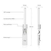 Antenne omnidirectionnelle à double polarisation Ubiquitis AMO-5G13 10dBi 5GHz, fonction POE, commutateur 10/100/1000 Mbps, toute nouvelle