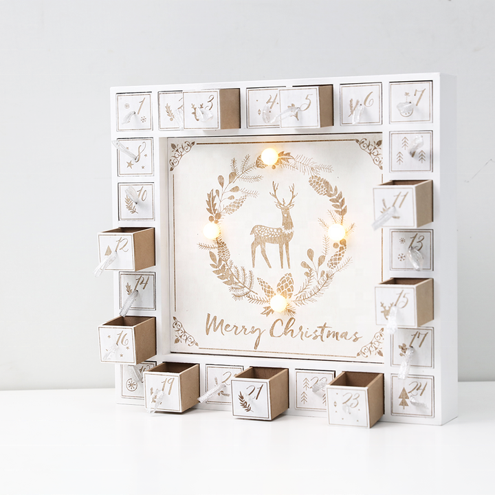 Luxury Christmas Wooden Advent Calendar White| Alibaba.com