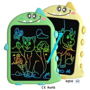 어린이 선물 10 인치 LCD 쓰기 태블릿 낙서 보드 만화 공룡 아이 그리기 패드 LCD 그래픽 태블릿 펜 쓰기 패드