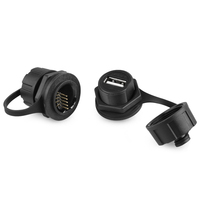 LSHITECH konektor USB wanita, dengan penutup tahan air Multi-Core industri penerbangan