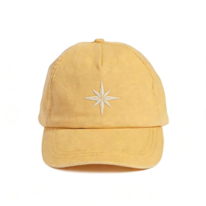 Gorra de Béisbol de Lona Amarilla con Bordado de Estrella Polar, Ajustable y Ligera, para Deportes al Aire Libre - Product Image 1