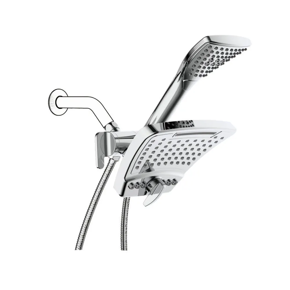 2022 New Design 3F170-7H Plastic ABS Rain Shower Head With Diverter Fan Shaped Handheld Shower Head In Bathroom