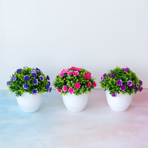Hangu OME MINI taille bureau fleurs artificielles en pot décoration de Table plante artificielle d'intérieur mini rose eternel - Product Image 2