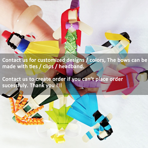 사용자 정의 그로스 그레인 리본 키즈 활 헤어 클립 귀여운 소녀 부티크 솔리드 리본매듭 머리핀 머리핀 모자 헤어 액세서리 - Product Image 5