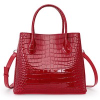 Sac fourre-tout pour femme en cuir véritable haut de gamme à motif crocodile, nouvelle arrivée 2026 - Luxueux et grande capacité