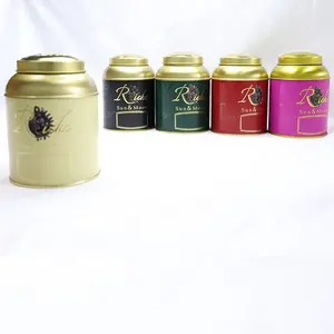 Op maat gemaakte logo theeblik container met binnendeksel metalen food grade blikken blik voor theezakje koffie opslag geschenkdoos