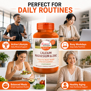 Complément de Vitamines Calcium Magnésium Zinc avec Soutien au Calcium pour la Santé des Os chez les Adultes – Capsules de Magnésium - Product Image 3