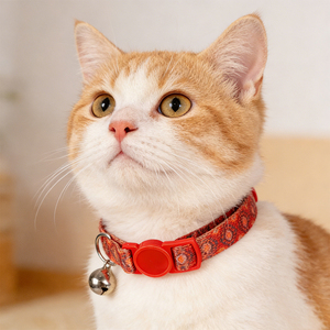 Collares Ajustables para Gatos con Logotipo Personalizado al por Mayor, Color Rojo Naranja - Product Image 3