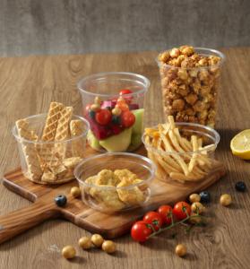 8 унций, 117 мм, прозрачный пластиковый контейнер для еды и фруктов, чашка для фруктов с крышками - Product Image 3