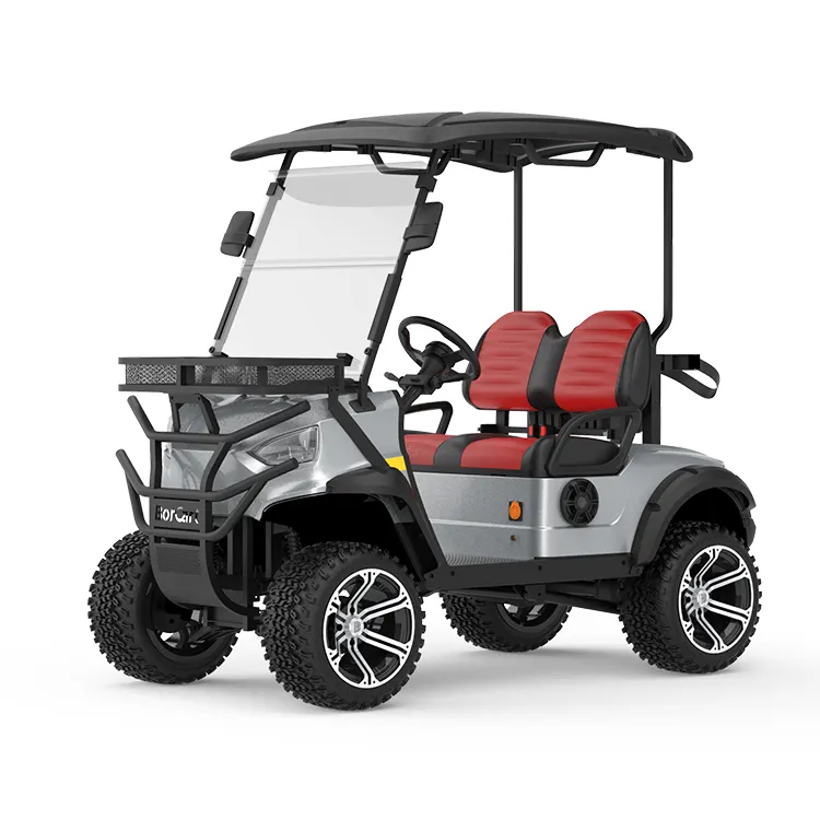 Voiturettes de golf surélevées électriques Nouveau modèle, meilleur véhicule touristique de luxe hors route 2 places
