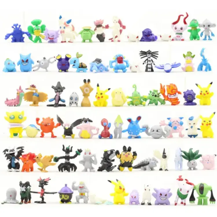 BJ 144 pièces/ensemble vente chaude Mini jouets de dessin animé Pokemoned Twister bombe de bain jouets ornements à collectionner pour enfants