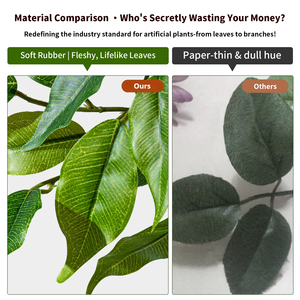 ต้นไทรเบญจามินาประดิษฐ์ สัมผัสเหมือนจริง สีเขียว ต้นไม้ประดิษฐ์สำหรับตกแต่งภายใน - Product Image 4