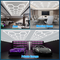 Éclairage de Plafond LED Hexagonal 2435mm*4845mm pour Atelier de Detailing Automobile et Garage, Lumières Nid d'Abeille LED Hexagonales