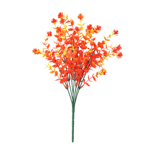 Arbustes de buis extérieurs sans décoloration Fleur d'automne en plastique orange pour porche Patio Thanksgiving - Product Image 6