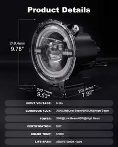 Nueva tendencia, 9 pulgadas, Dual Halo DRL, señal de giro, luz de posición de haz sellado, faros LED automáticos todoterreno para Jeep Wrangler JL - Product Image 3