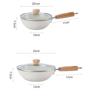 Non-Stick Frying Pan Ceramic Coating Free Induction Compatible Gas <b>Stove</b> Use Small Wok - Product Image 2