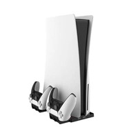 Station de charge double pour manettes PS5, 14 emplacements pour jeux, 3 ports Hub, ventilateur de refroidissement vertical, support pour édition numérique PS5
