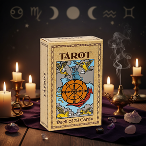 Baraja <span class=keywords><strong>de</strong></span> Tarot Impresa a Todo Color, 78 <span class=keywords><strong>Cartas</strong></span>, Papel <span class=keywords><strong>de</strong></span> Arte <span class=keywords><strong>de</strong></span> 350 g/m², Acabado Brillante, Apta para Niños, Personalizable, Juguete <span class=keywords><strong>de</strong></span> Adivinación - Product Image 1