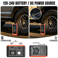 Démarreur de voiture portable et pompe à air 150 PSI avec arrêt automatique, écran LCD, gonfleur de pneus DC12V pour voiture et moto