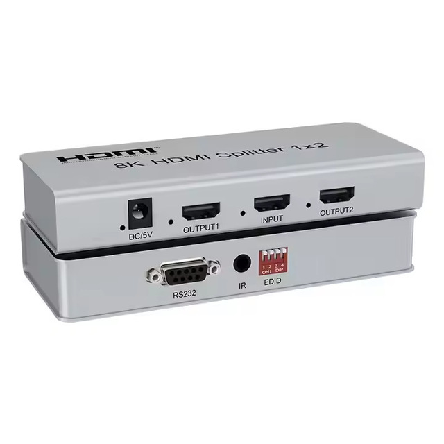 Ultra HD 2.1 High Quality 48Gbps 8K 60Hz 4K 120Hz HDMI Splitter 1x2 Video Splitters Converters 7680x4320/60Hz 1 2 HDMI Splitter