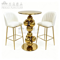 Ensemble de table et chaises de bar en métal pour hôtel et restaurant, mobilier de fête, durable, vente en gros