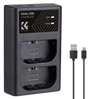 Pengisi Daya Baterai Kamera K&F Concept Dual Slot Quick Charger LP-E6/LP-E6N/LP-E6NH untuk Canon EOS R5, EOS R6, EOS R, EOS 5D Mark IV