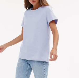 Camiseta pesada de gran tamaño en blanco de algodón 100% de verano de alta calidad, camiseta pesada con estampado personalizado, camiseta lisa para mujer - Product Image 6