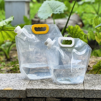 Haute qualité 1L 2L 3L PE pochette debout sac réutilisable en plastique de qualité alimentaire sac d'emballage de l'eau Logo personnalisé pour l'eau minérale bière