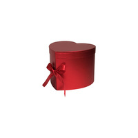 Boîte cadeau de fleurs rotative à double couche en forme de cœur haut de gamme avec ruban pour l'emballage de bouquets de la Saint-Valentin