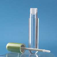 Récipient à rouge à lèvres en plastique transparent de luxe OEM Tube de balle de brillant à lèvres vide avec logo personnalisé avec sérigraphie Étiquetage cosmétique
