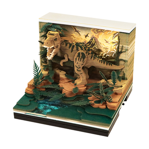 Bloc-notes 3D <span class=keywords><strong>T</strong></span>-<span class=keywords><strong>Rex</strong></span> à déchirer, sculpture en papier dinosaure, modèle animal préhistorique, bloc de notes en papier, objet de collection - Product Image 2