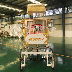 รถม้าไฟฟ้า ZOWN รุ่น Royal Horse Carriage สีขาวทอง พร้อมล้อทึบ สำหรับทัวร์ในเมือง งานแต่งงาน และสวนสาธารณะ - Product Image 4