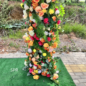 Rangkaian Bunga Pernikahan Elegan untuk Luar Ruangan, Buket Anggrek, Karangan Bunga Mawar Valentine, Hiasan Daun Hijau, Rangkaian Bunga Sutra, Dekorasi Tengah Meja - Product Image 2