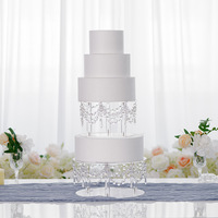 Support à gâteau à étages en acrylique transparent, présentoir à cupcakes, rehausseur de desserts, décoration de centre de table pour mariage, banquet, fête d'anniversaire