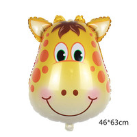Ballon moyen en feuille d'aluminium à tête d'animal cochon tigre lion éléphant singe vache zèbre pour jouets d'enfants