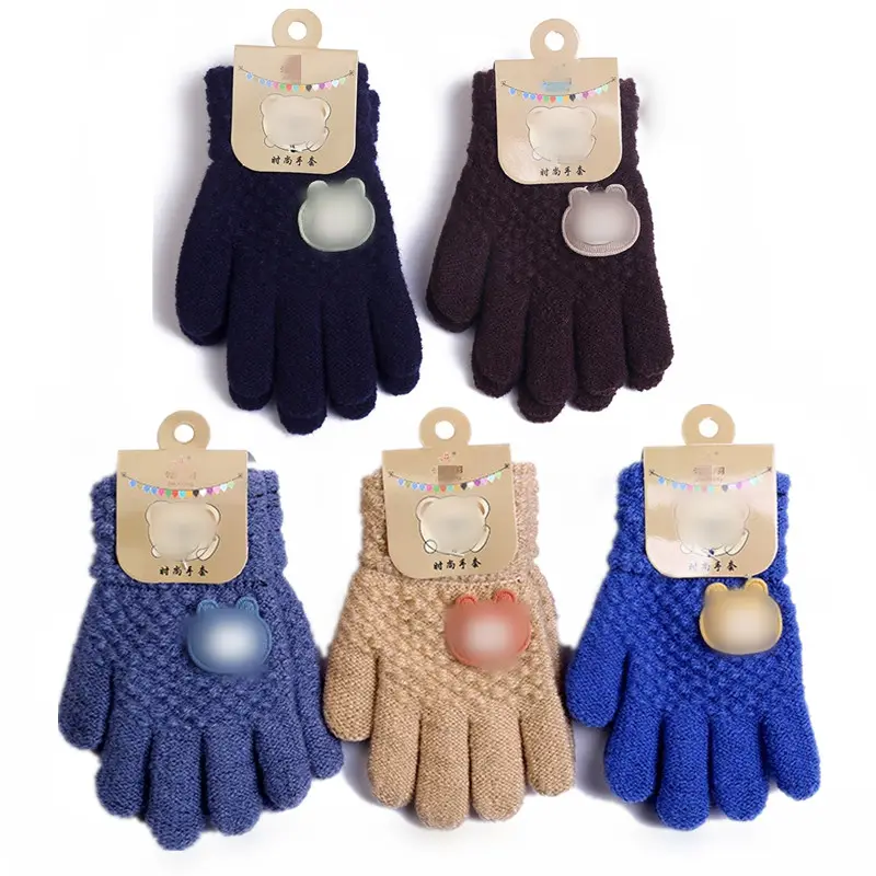 Thick Warm Kids Gloves Animal Pattern Gloves Autumn And Winter Warmth Plush Knitted Gloves For Christmas Gifts