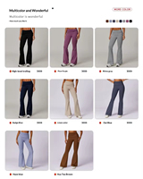 Pantalon évasé sur mesure grande taille pour tous les sports, leggings évasés pliables pour femmes, très extensibles et doux, pour le yoga, la course à pied et les activités sportives