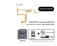 Wylie Esim DUAL SIM Adaptateur Pour iPhone 16 16 PLUS 16 Pro 16 PRO Max USA Version Carte SIM simple double Lecteur Flex Slot AVEC Plateau
