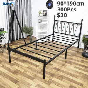 Junqi tempat tidur lipat ruang hemat tunggal tempat tidur dinding tempat tidur tunggal penyimpanan logam ruang kasur tunggal tempat tidur besi tunggal