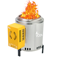 Poêle sans fumée en acier inoxydable OEM pour l'extérieur/le camping foyer rond à bois avec générateur alimenté par la chaleur