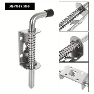 1/2 Stuks Zilver 304 Roestvrij Staal Veerbelaste Latch <span class=keywords><strong>Pin</strong></span> 35Mm Raam Kast Veiligheidsdeur Grendel Voor Huishoudelijke Hardware - Product Image 2