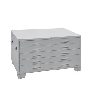 Meuble de classement métallique design moderne à 5 tiroirs, vente directe usine pour atelier et école, armoires de rangement en acier pour plans A0 A1 et dessins - Product Image 1