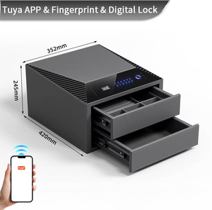 CEQSAFE Coffre-fort numérique intelligent personnalisé mini pour objets de valeur, bijoux, documents, dépôt à domicile, tiroir sécurisé - Product Image 1