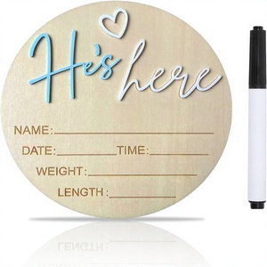 Logotipo de Anuncio de Nacimiento, Letrero de Madera de 6 Pulgadas con la Frase 'Hello World', Logotipo para Revelar el Género del Bebé, Logotipo de Bienvenida para los Recién Nacidos al <span class=keywords><strong>Mundo</strong></span> - Product Image 1